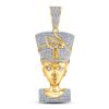 Image 1 : Mens Diamond Nefertiti Pharaoh Charm Pendant 1-1/3 Cttw 10kt Yellow Gold