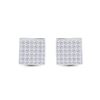 Image 2 : Princess Diamond Square Earrings 1-1/2 Cttw 14kt White Gold