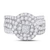 Image 2 : Princess Diamond Bridal Wedding Ring Band Set 1-3/4 Cttw 14kt White Gold