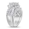 Image 3 : Princess Diamond Bridal Wedding Ring Band Set 1-3/4 Cttw 14kt White Gold