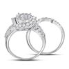 Image 4 : Princess Diamond Bridal Wedding Ring Band Set 1-3/4 Cttw 14kt White Gold