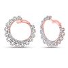 Image 1 : Diamond Hoop Earrings 1-1/2 Cttw 14kt Rose Gold