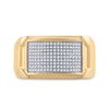 Image 2 : Mens Diamond Rectangle Cluster Ring 1/3 Cttw 10kt Yellow Gold