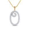 Image 1 : Diamond Initial O Letter Pendant 1/5 Cttw 10kt Yellow Gold