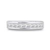 Image 2 : Princess Channel-set Diamond Single Row Wedding Band 1 Cttw 14kt White Gold