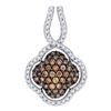 Brown Diamond Quatrefoil Pendant 1/2 Cttw 10kt Yellow Gold