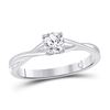 Image 1 : Diamond Solitaire Bridal Wedding Engagement Ring 1/2 Cttw 14kt White Gold