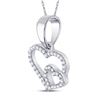 Image 2 : Diamond Double Heart Pendant 1/10 Cttw 10kt White Gold