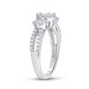 Image 4 : Diamond Triple Flower Cluster Ring 1 Cttw 14kt White Gold