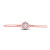 Image 2 : Diamond Cluster Bangle Bracelet 1/2 Cttw 14kt Rose Gold