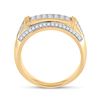 Image 3 : Mens Diamond Rectangle Band Ring 1 Cttw 10kt Yellow Gold