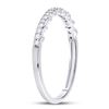 Image 3 : Diamond Slender Scalloped Stackable Band Ring 1/6 Cttw 10kt White Gold