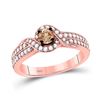 Image 1 : Brown Diamond Solitaire Ring 3/4 Cttw 14kt Rose Gold