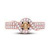 Image 2 : Brown Diamond Solitaire Ring 3/4 Cttw 14kt Rose Gold