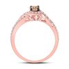 Image 3 : Brown Diamond Solitaire Ring 3/4 Cttw 14kt Rose Gold
