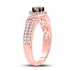 Image 4 : Brown Diamond Solitaire Ring 3/4 Cttw 14kt Rose Gold