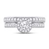 Image 2 : Diamond Bridal Wedding Ring Band Set 1 Cttw 14kt White Gold