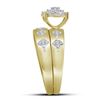 Image 3 : His Hers Diamond Cluster Matching Wedding Set 3/4 Cttw 10kt Yellow Gold