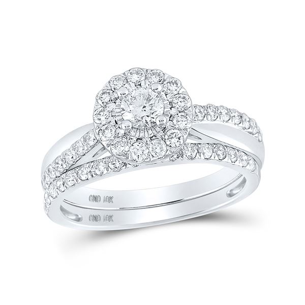 Diamond Bridal Wedding Ring Band Set 1 Cttw 10kt White Gold