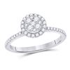 Image 1 : Diamond Circle Cluster Ring 1/2 Cttw 14kt White Gold