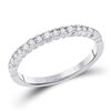Image 1 : Diamond Wedding Single Row Band 1/4 Cttw 14kt White Gold