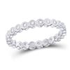 Image 1 : Diamond Machine-Set Band Ring 1/5 Cttw 14kt White Gold
