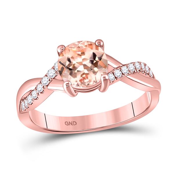 Morganite Solitaire Ring 1-1/3 Cttw 10kt Rose Gold
