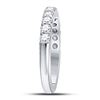 Image 3 : Machine Set Diamond Single Row Wedding Band 1/2 Cttw 14kt White Gold
