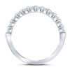 Image 4 : Machine Set Diamond Single Row Wedding Band 1/2 Cttw 14kt White Gold