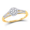 Image 1 : Diamond Flower Cluster Ring 1/5 Cttw 10kt Yellow Gold