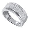 Image 1 : Sterling Silver Mens Diamond Band Ring 1/3 Cttw Sterling Silver