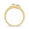Image 3 : Diamond Double Heart Ring 1/10 Cttw 10kt Yellow Gold