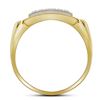 Image 2 : Mens Diamond Rectangle Cluster Ring 1/2 Cttw 10kt Yellow Gold