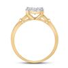 Image 3 : Diamond Flower Cluster Ring 1/2 Cttw 10kt Yellow Gold