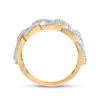 Image 3 : Mens Diamond Curb Link Cuban Band Ring 5/8 Cttw 10kt Yellow Gold
