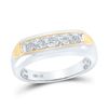 Image 1 : Mens Diamond Single Row Band Ring 1/2 Cttw 10kt Two-tone Gold
