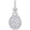 Image 1 : Princess Diamond Cluster Pendant 1/2 Cttw 14kt White Gold