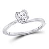 Diamond Solitaire Bridal Wedding Engagement Ring 5/8 Cttw 14kt White Gold