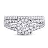 Image 2 : Diamond Bridal Wedding Ring Band Set 7/8 Cttw 10kt White Gold