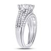 Image 3 : Diamond Bridal Wedding Ring Band Set 7/8 Cttw 10kt White Gold