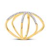 Image 4 : Diamond Negative Space Fashion Ring 1/3 Cttw 10kt Yellow Gold
