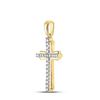 Image 2 : Diamond Cross Pendant 1/6 Cttw 10kt Yellow Gold