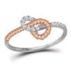 Image 1 : Diamond Rope Band Ring 1/6 Cttw 10kt Two-tone Gold