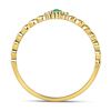 Image 4 : Emerald Solitaire Diamond-accent Stackable Ring .03 Cttw 10kt Yellow Gold