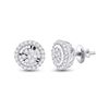 Image 1 : Diamond Cluster Earrings 1/4 Cttw 14kt White Gold