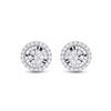 Image 2 : Diamond Cluster Earrings 1/4 Cttw 14kt White Gold