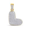 Image 1 : Mens Diamond Bubble L Letter Charm Pendant 1/2 Cttw 10kt Yellow Gold
