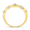 Image 4 : Diamond Wave Stackable Band Ring 1/8 Cttw 10kt Yellow Gold