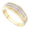 Image 1 : Mens Diamond Wedding 2-Row Band Ring 1/4 Cttw 14kt Yellow Gold
