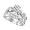 Image 3 : His Hers Diamond Oval Matching Wedding Set 3/4 Cttw 10kt White Gold